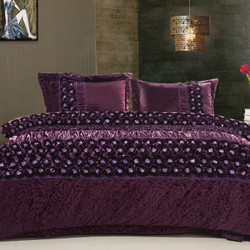 SAFF家纺  华双人床套件 紫色物语 1.8m/2.0m床适用