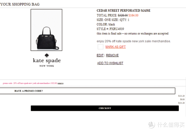 kate spade NEW YORK 凯特·丝蓓纽约 Cedar Street Perforated Maise 女款镂空单肩包