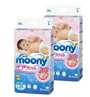 moony 尤妮佳 婴儿纸尿裤 L54片*2包