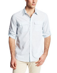 Calvin Klein Sportswear Long Sleeve End On End Stripe Woven 男士衬衫