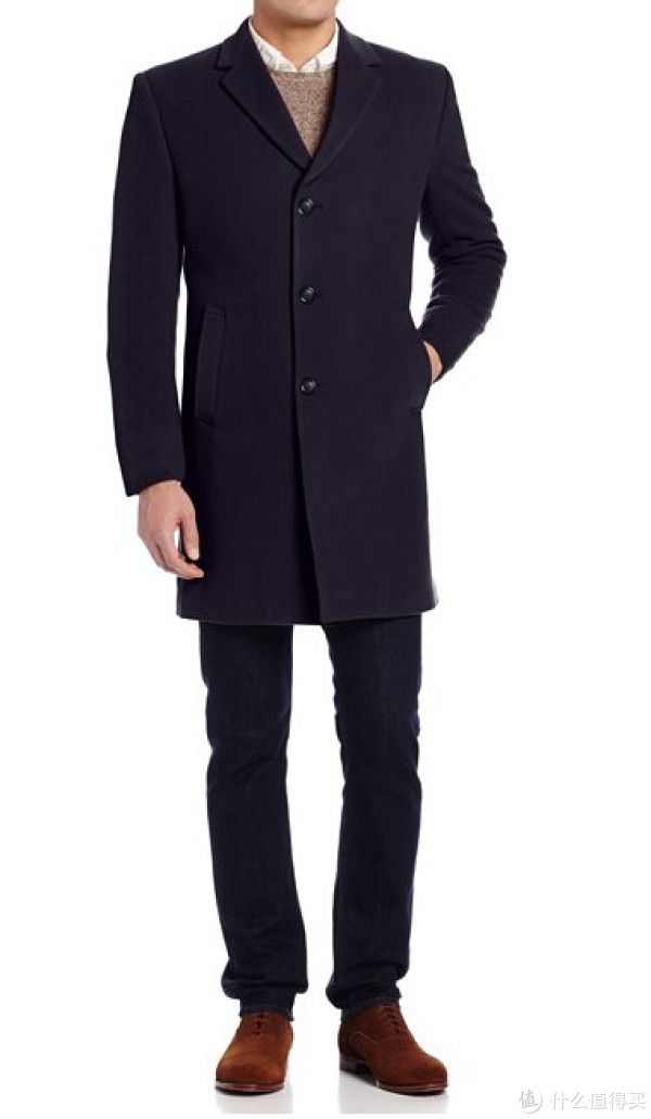 TOMMY HILFIGER Barnes 38-Inch Single-Breasted 男款大衣