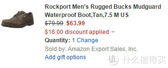 再降价：ROCKPORT 乐步 Rugged Bucks Mudguard 男款防水休闲鞋