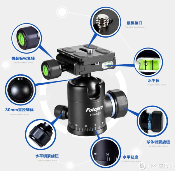 新低价：FOTOPRO 富图宝 MGA-584N+FPH-52Q 铝镁合金三角架