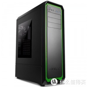 新低价：Antec 安钛克 A1900 全塔机箱 黑绿色（13.4Kg、双电源位、12个硬盘位、侧透面板）