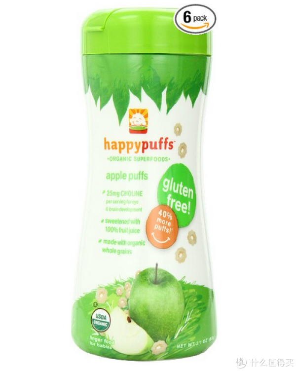 HAPPYBABY 禧贝 Organic Puffs 有机苹果泡芙 60g*6瓶