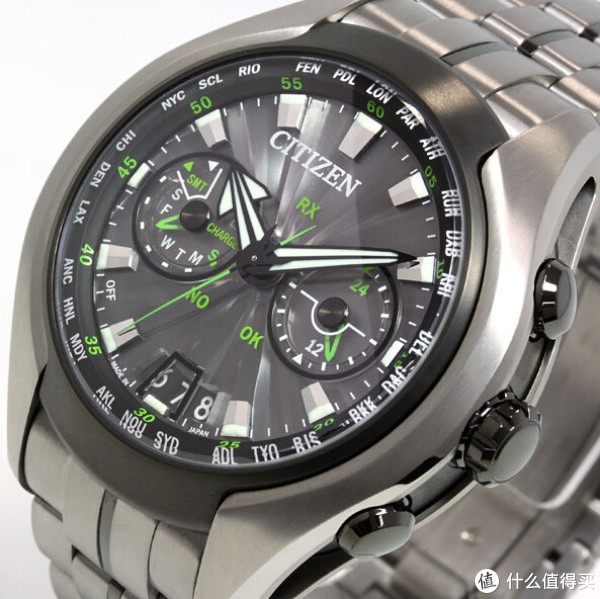 CITIZEN 西铁城 "Satellite Wave Air" Titanium 系列 CC1055-53E 男款光动能卫星对时腕表