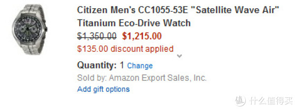 CITIZEN 西铁城 "Satellite Wave Air" Titanium 系列 CC1055-53E 男款光动能卫星对时腕表