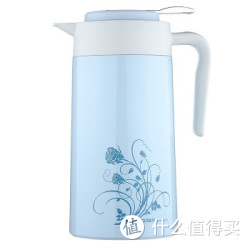 富光 双层不锈钢真空多用带提手便携保温壶 1.5L 珠光蓝