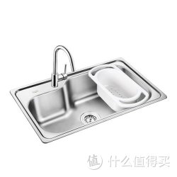 OULIN 欧琳 304不锈钢单盆OLC73450 水槽套餐(含OL-8006龙头)