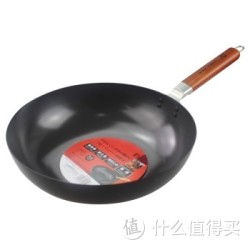 珍珠生活原装日本进口炒锅30cm纯铁加厚炒锅少油烟无涂层炒锅电磁炉通用GP-2052