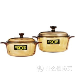 VISIONS 晶彩透明锅 透明玻璃汤锅两件套（1.25+2.25L）+海绵百洁布