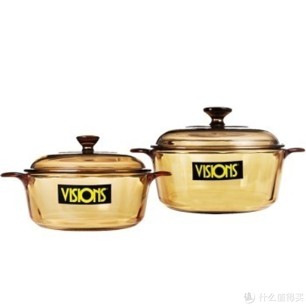 VISIONS 晶彩透明锅 透明玻璃汤锅两件套(1.25+2.25L)+海绵百洁布