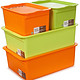 Citylong 禧天龙环保塑料收纳箱(盒 )4个装 混色(草绿色+橘色)0716