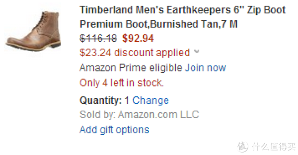 Timberland 添柏岚 Earthkeepers Six-Inch Zip 男款真皮踝靴