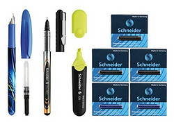 Schneider 施耐德 套装(含钢笔1支，防水走珠笔803黑1支，荧光笔150黄1支，吸墨管1支，黑墨胆3盒，蓝墨胆2盒)
