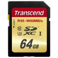 创见（Transcend）SDXC UHS-I U3 64G 高速存储卡 读95M/s 写60M/s