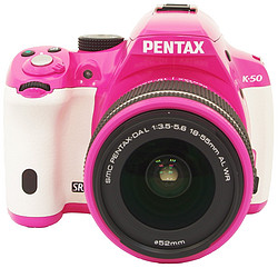 新低价：PENTAX 宾得 K-50 DAL 18-55mm WR防水镜头单反套机 两款粉色