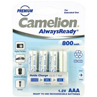 Camelion 飞狮  AlwaysReady 储能型低自放7号镍氢充电电池 800毫安时 4节卡装