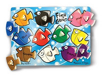 凑单品：Melissa & Doug 彩色小鱼 木制拼图玩具