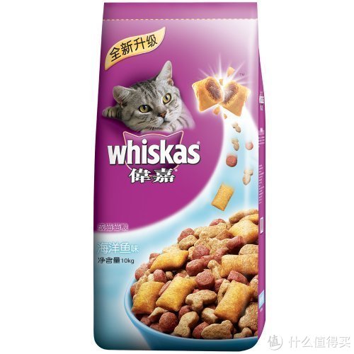 Whiskas 伟嘉 宠物 成猫猫粮海洋鱼味 10kg