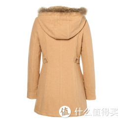美特斯邦威新款连帽中长呢料女秋装 239682
