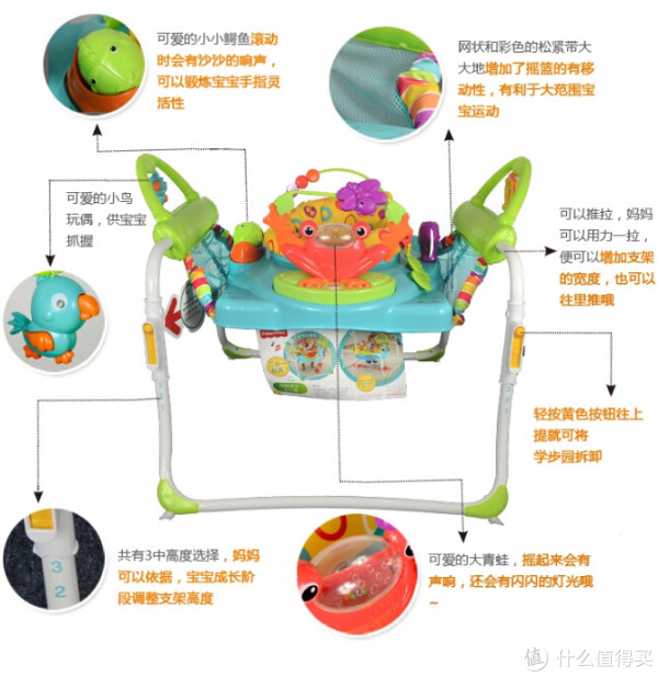 Fisher Price 费雪 蹦跳学步欢乐园 学步玩具 CCF37+小狮子卷毯