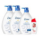 多芬(DOVE)滋养沐浴组合(深层1L*2+深层720ml+卫宝浴露十效多护98ml)