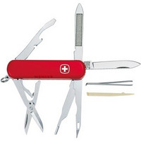 威戈wenger 瑞士军刀新生代系列 威戈指甲剪军刀 多功能 红色+笔袋