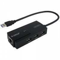 ORICO 奥睿科 HR02-U3-BK USB3.0 HUB集线器转RJ45千兆以太网口 黑