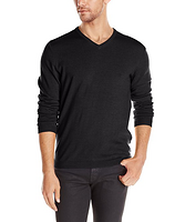 Calvin Klein Sportswear Solid V-Neck Sweater 男款羊毛毛衣