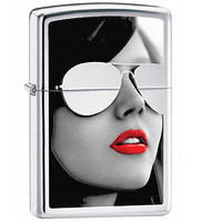 Zippo 3095 High Polish Chrome Sunglasses 烈焰红唇打火机