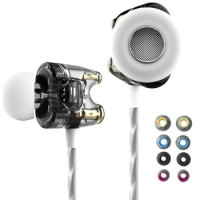 ttpod 天天动听 T1-E 入耳式HIFI耳机 双动圈纳米振膜（乌金灰）