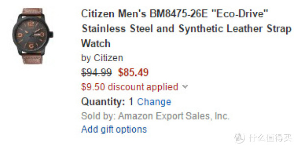 CITIZEN 西铁城 BM8475-26E Eco-Drive 男士光动能腕表