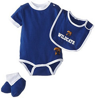 凑单品：肯塔基野猫队 皇家蓝 婴儿 围嘴 连体服 袜子套装