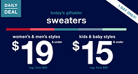 促销活动：GAP美国官网 精选男女 毛衣、针织衫