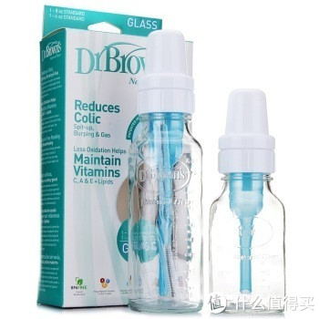 Dr Brown's 布朗博士 BL-203 防胀气标口玻璃奶瓶套装+宽口奶瓶防漏盖