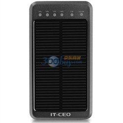 IT-CEO SC800 3600mAh 太阳能移动电源 充电宝 户外充电器 聚合物电池 黑色