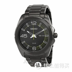 Seiko 精工 Solar Black Dial Black IP Stainless Steel Mens Watch SNE275