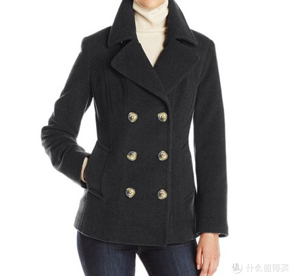 ANNE KLEIN Classic Wool-Blend Peacoat 女款羊毛大衣