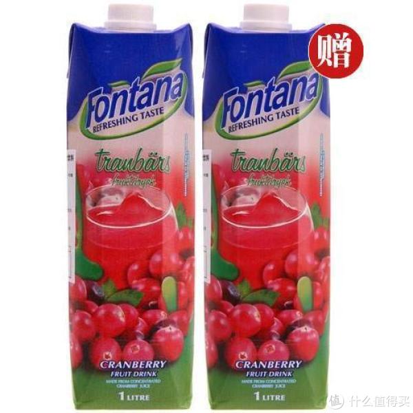 限华东,凑单品:Fontana 芬特乐 蔓越莓果汁饮料 1L*2
