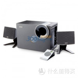 EDIFIER 漫步者 R208PF 带SD/USB/FM加线控的2.1多媒体有源音箱 黑色