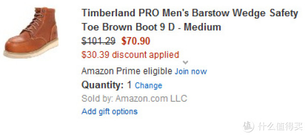 43码起：Timberland 添柏岚 PRO Barstow Wedge 男款工装靴