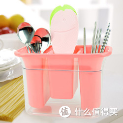 继红 加厚塑料三筒 餐具架收纳盒