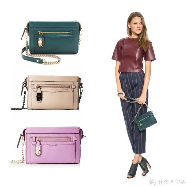 REBECCA MINKOFF Mini Crosby 女士真皮斜挎包
