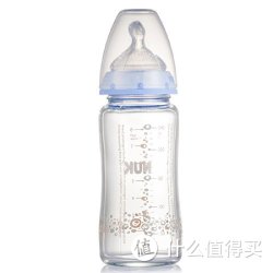 NUK  40.745.706 240ml 宽口径耐高温玻璃彩色奶瓶(带2号硅胶中圆孔奶嘴)*2