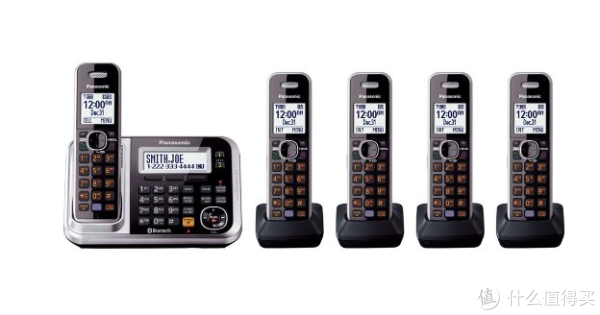 Panasonic 松下 KXTG7875S 无绳电话套装(一拖四、DECT 6.0+、蓝牙连接手机)