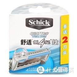 Schick 舒适 创四纪钛剃须刀片4片装加送2刀片