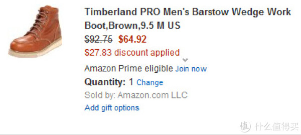43码起:Timberland 添柏岚 PRO Barstow Wedge 男款工装靴
