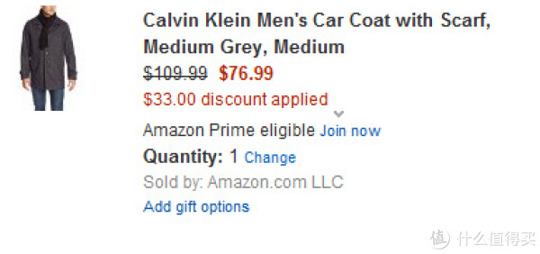 Calvin Klein Car 男士羊毛混纺大衣 带围巾