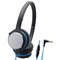 audio-technica 铁三角 ATH-FT50iS BBL 全能通话线控 头戴耳机 蓝黑色